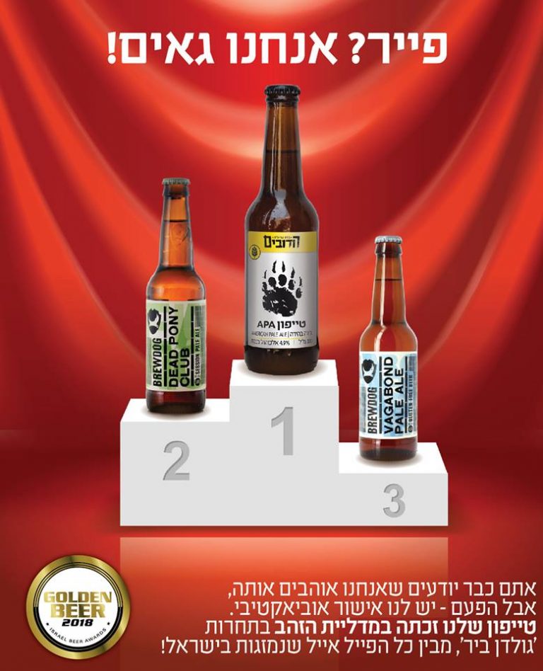 גריזלי של מבשלת הדובים היא הזוכה בתחרות Golden Beer